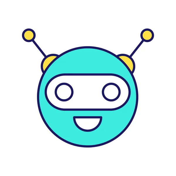 Ícone Cor Chatbot Fundo Branco —  Vetores de Stock