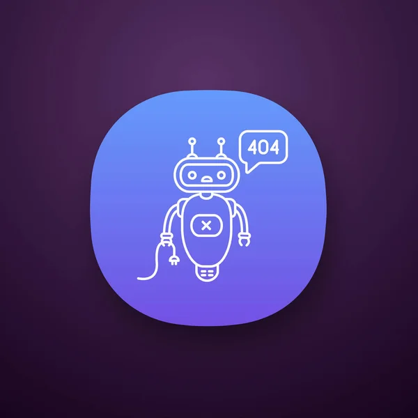 Hittades Inte Fel Chatbot App Ikonen — Stock vektor