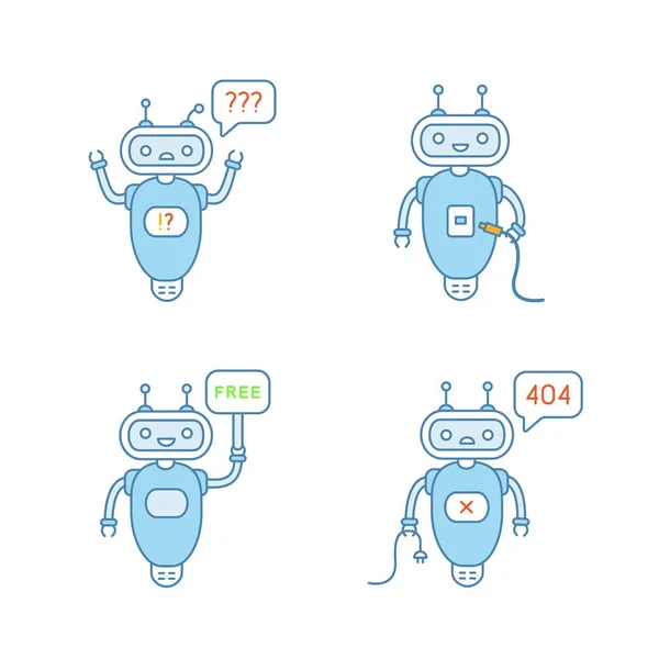 Chatbots 色アイコン セット — ストックベクタ