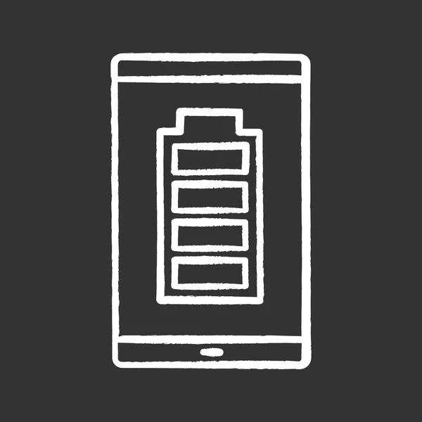 Ícone Giz Bateria Smartphone Totalmente Carregado —  Vetores de Stock