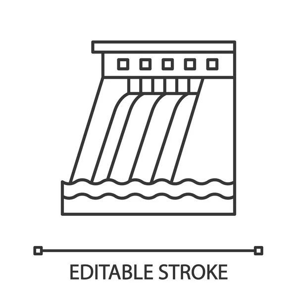 Гідроелектрична Лінійна Іконка Греблі — стоковий вектор