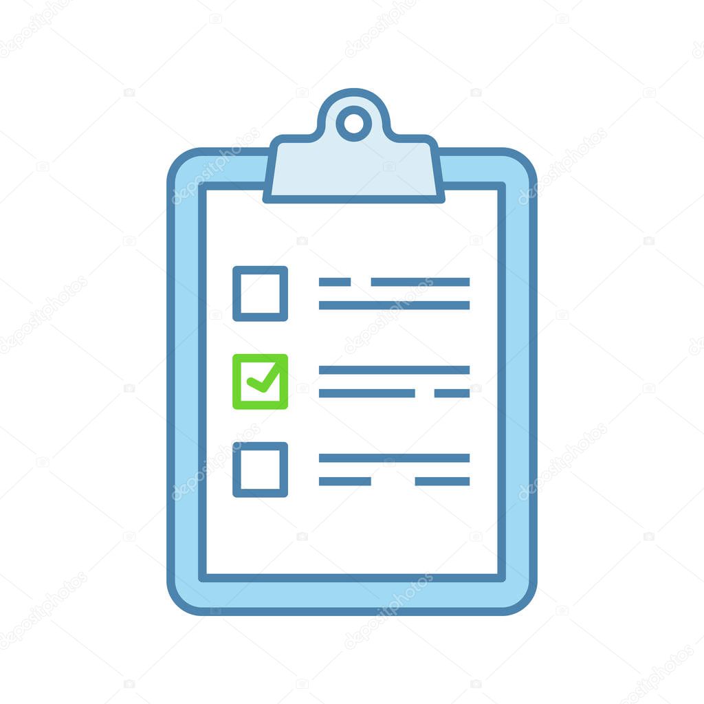 Task planning color icon. Checklist. To do list. Project management. Tasks list. Isolated vector illustration