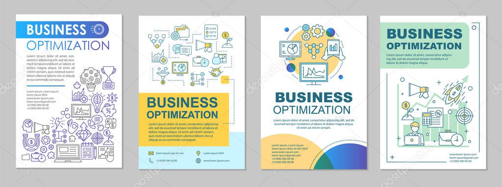 Business optimization brochure template layout.