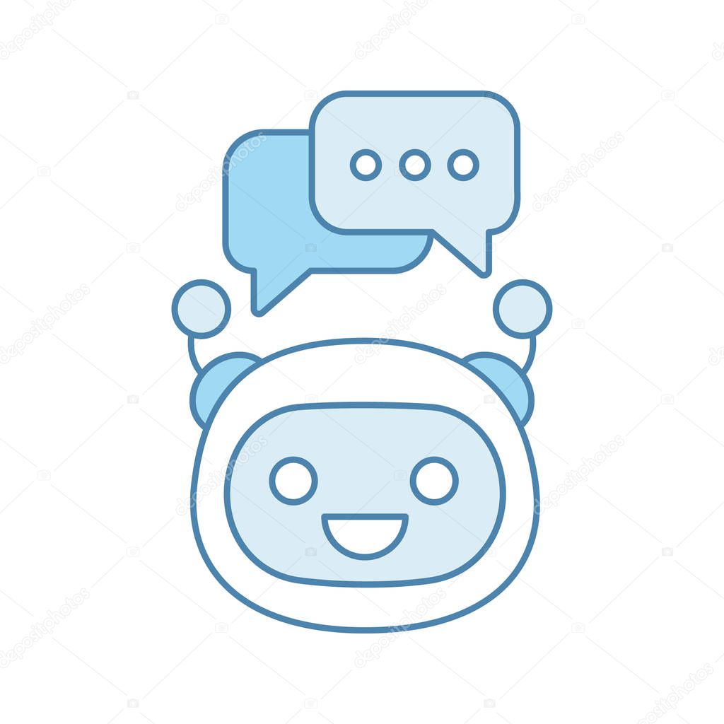 Chatbot with speech bubbles color icon