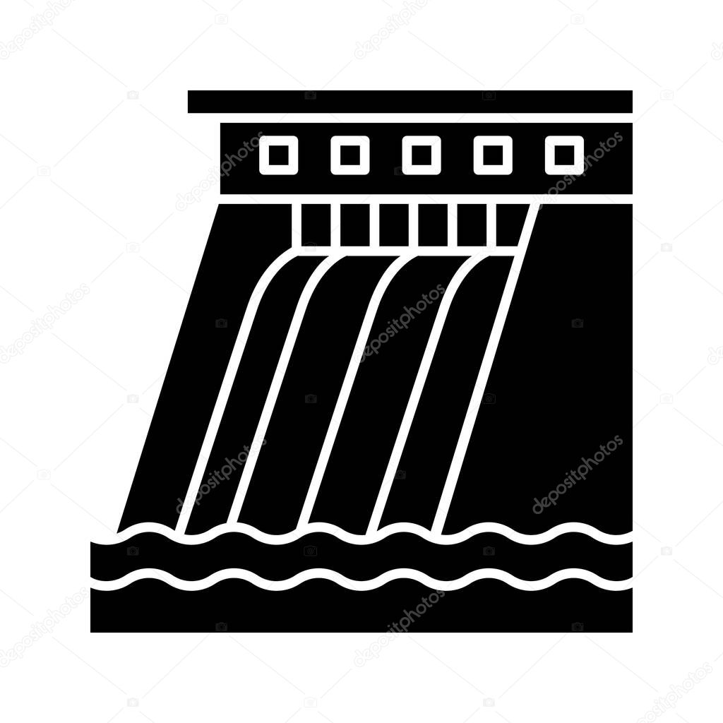 Hydroelectric dam glyph icon