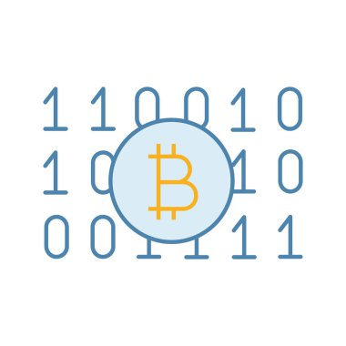 İkili kod renk simgesi, cryptocurrency incelemesi