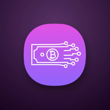 Dijital para app simgesi, bitcoin, cryptocurrency