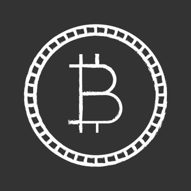 Bitcoin tebeşir simgesi, cryptocurrency, dijital para