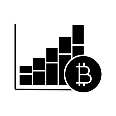 Bitcoin Pazar büyüme grafik glif simgesini