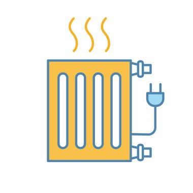 Elektrikli radyatör renkli simge, batarya Isıtma