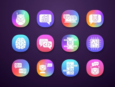 Chatbots app simgeler kümesi, messenger botlar