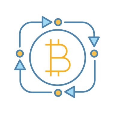 Bitcoin Satım renk simgesi, dijital para hareket