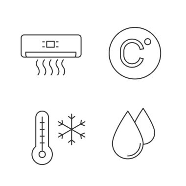Klima doğrusal Icons set