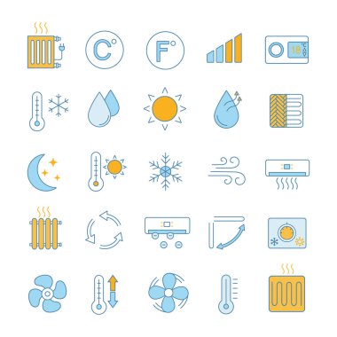 Klima renk Icons set