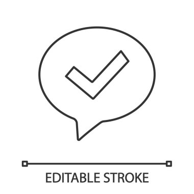 Onaylanmış sohbet doğrusal simgesi, onay iletişim kutusu