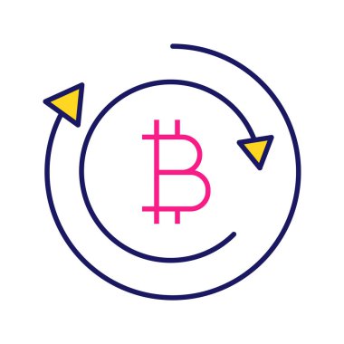 Bitcoin Satım renk simgesi, dijital para hareket