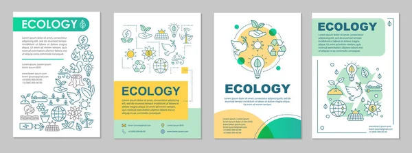 Disposição Brochura Ecológica Protecção Ambiente — Vetor de Stock