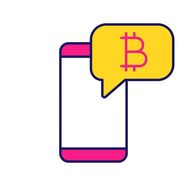 Bitcoin Chat Color Icon Cryptocurrency Forum — Stock Vector