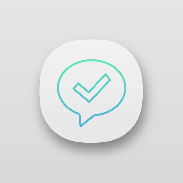 Icona App Chat Approvata Approvazione Messaggio — Vettoriale Stock