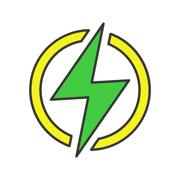 Energii Elektrycznej Znak Kolor Ikony — Wektor stockowy