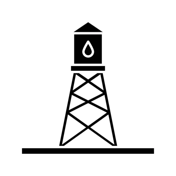 Oil Rig Glyph Icon Negative Space — Stock Vector