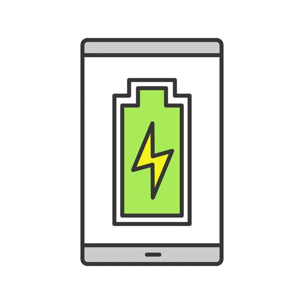 Smartphone Batería Carga Icono Color — Vector de stock