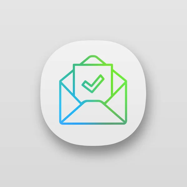Ikona Aplikace Mailové Potvrzení Zaměstnanost Ověření Dopis — Stockový vektor