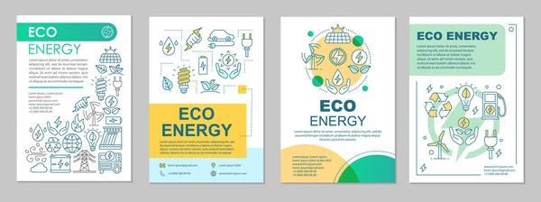 Layout Brochura Energia Ecológica Tecnologia Verde — Vetor de Stock