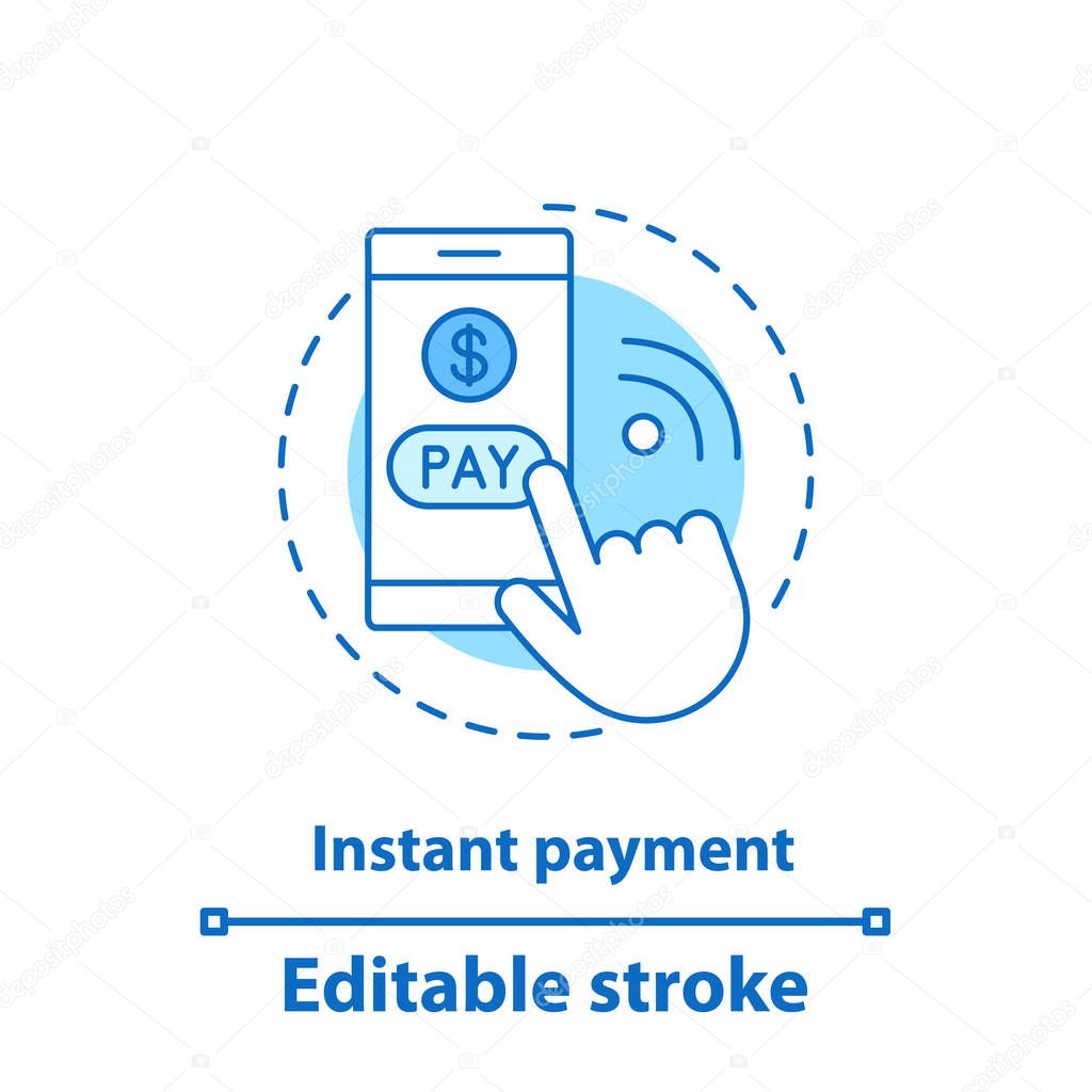 Instant payment concept icon, pay per click idea thin line illustration