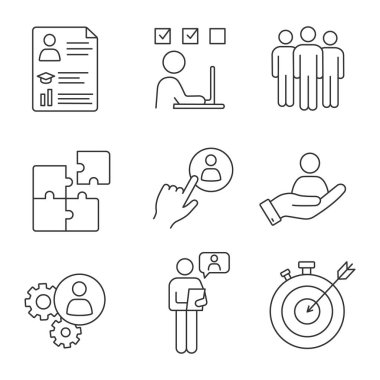 İş yönetimi doğrusal Icons set