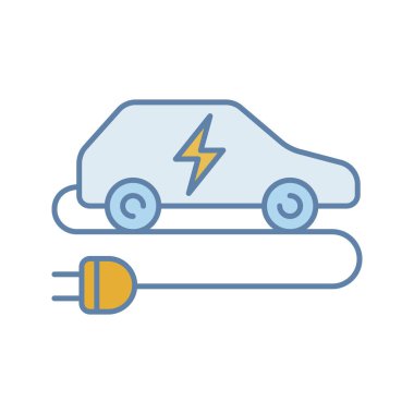 Elektrikli otomobil renk simgesi, eko dostu otomatik