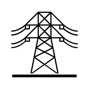 Yüksek gerilim elektrik hattı glif simgesi