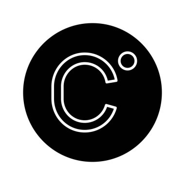 Celsius derece sıcaklık glif simgesi