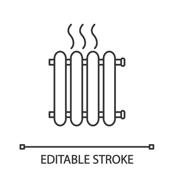 ラジエーター線形アイコン バッテリー 細い線図を加熱 — ストックベクタ