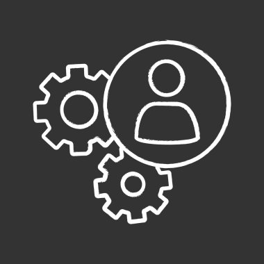 İş mekanizması İK yönetimi kavramsal tebeşir simgesini. 