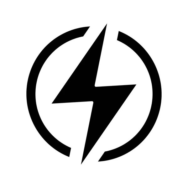 Elektryczna Moc Znak Glifów Ikonę Błyskawicy — Wektor stockowy