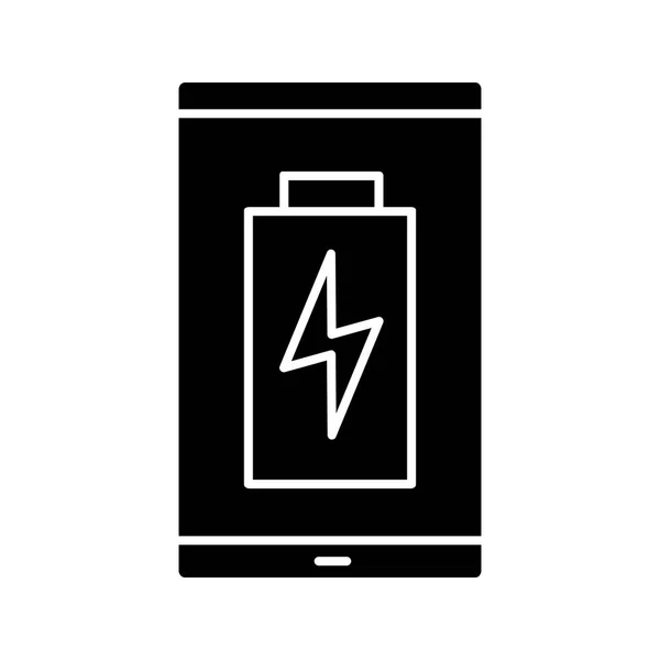 Smartphone Opladen Glyph Accupictogram — Stockvector