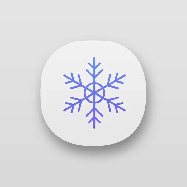 Sneeuwvlok Koude Temperatuur Witte App Pictogram — Stockvector