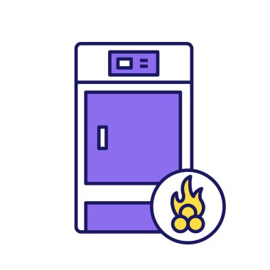 Yakacak odun katı yakıtlı kazan renk simgesi. 