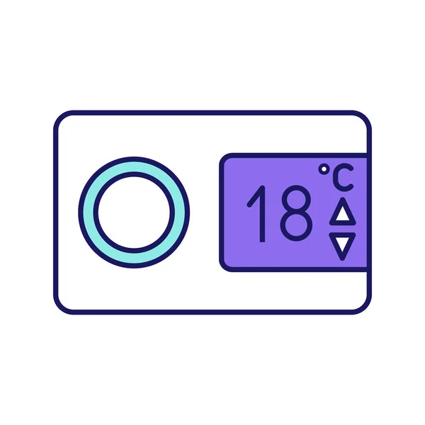 Digital Climate Control Thermostat Color Icon — Stock Vector