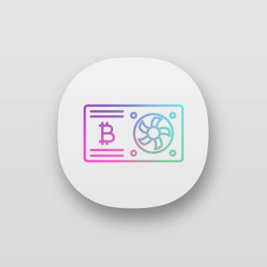 Bitcoin araştırma grafik ekran kartı app simgesi.
