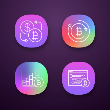Bitcoin cryptocurrency app simgeleri ayarlayın. Döviz Alım Satım, bitcoin geri ödeme, Pazar büyüme grafiği madenciliği yazılım. 