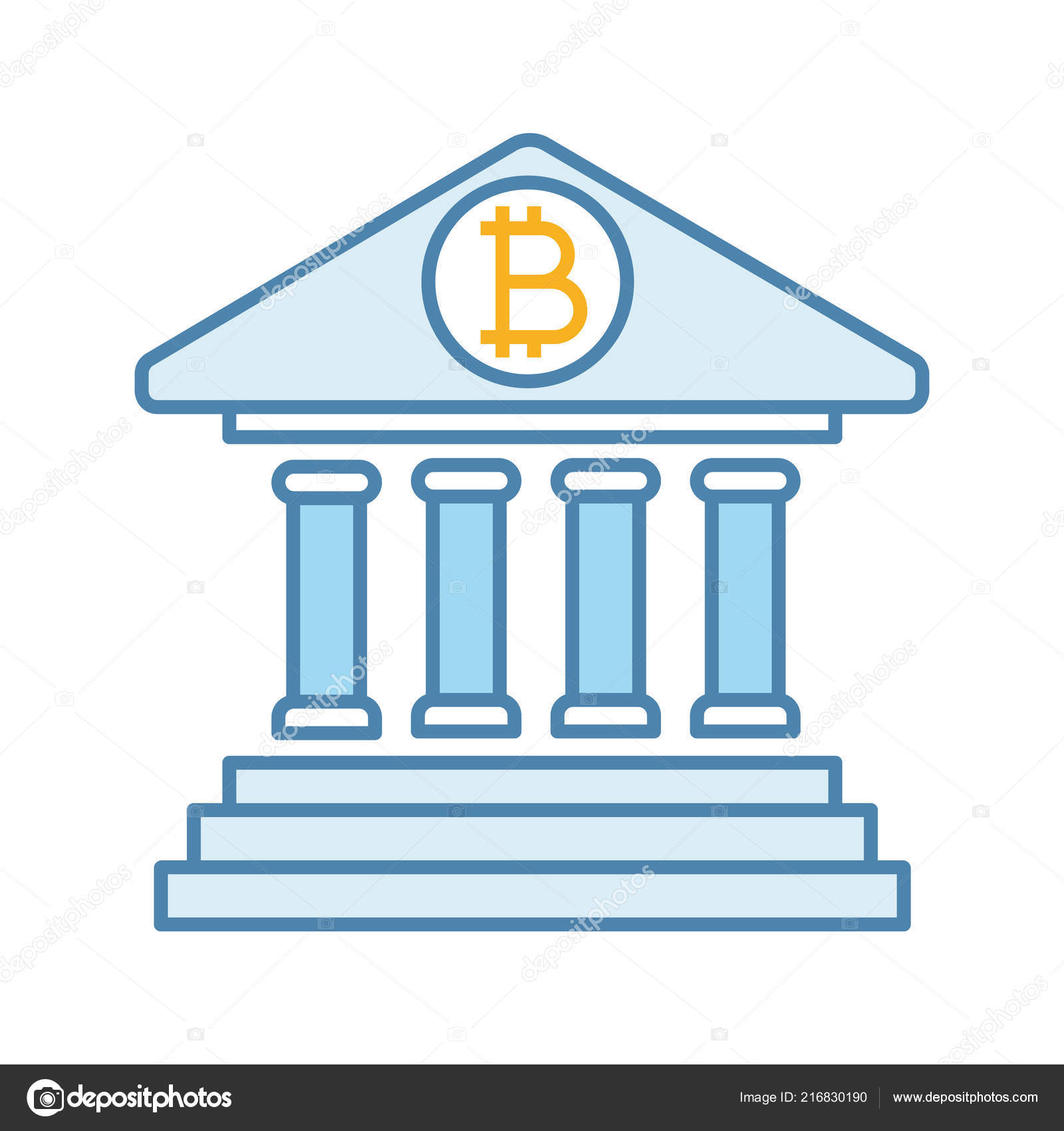 Bitcoin Online Banking Color Icon Stock Vector C Bsd 216830190 - 