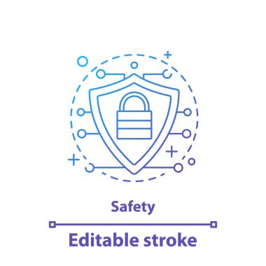 Asma kilit kavram simgesine sahip dijital güvenlik kalkanı. 