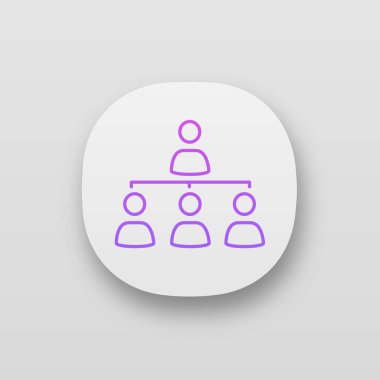 Personel yönetimi organizasyon beyaz app simgesi.