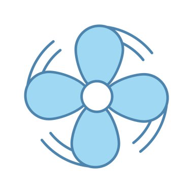 Hava havalandırma türbin mavi renk simgesi. 