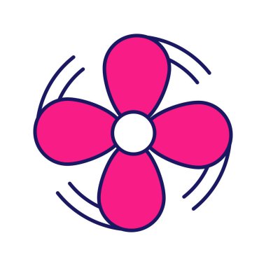 Hava havalandırma pervane pembe renk simgesi. 