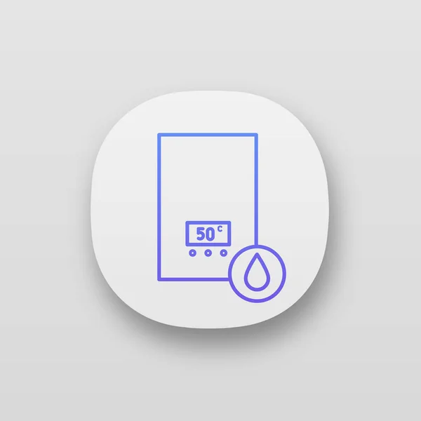 Electric Water Heater Boiler App Icon — Stock Vector