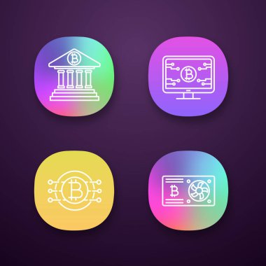 Bitcoin cryptocurrency app simgeleri ayarlayın. Çevrimiçi bankacılık, bitcoin resmi web sayfası, grafik kartı, işlemci incelemesi. 