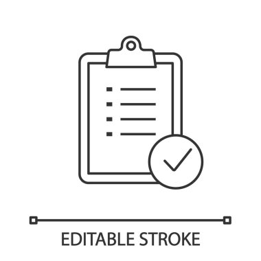 Görev listesi onay işareti doğrusal simgesi olan planlama.